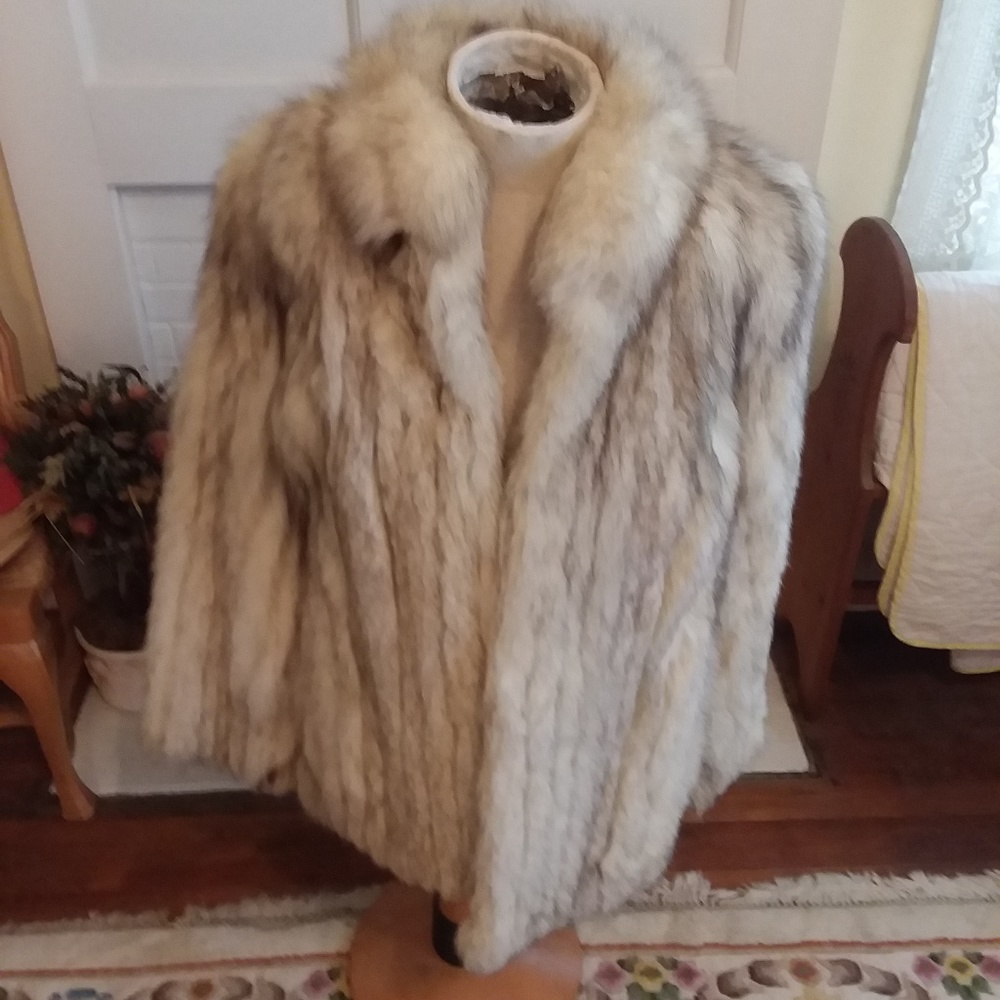 Beautiful Silver Saga Fox Jacket Medium